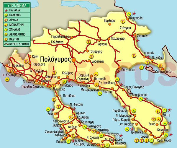 Χάρτης - Χαλκιδική