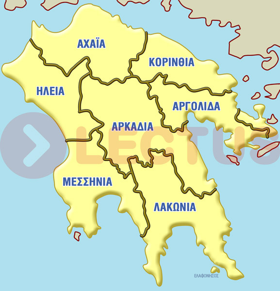 Χάρτης - Πελοπόννησος